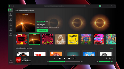 Spotify Redesign for Windows 11 branding concept concept art ill illustration redesign spotify windows windows 11