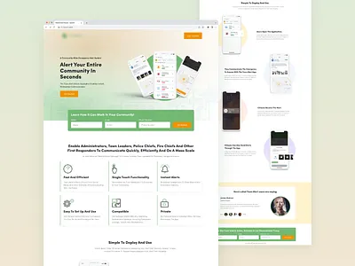 Emergency Alert android design emergency ios landing page mobile app saas town alert ui ux website