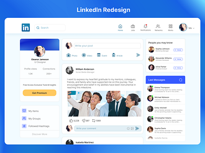 LinkedIn Redesign branding logo ui