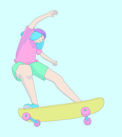 Skateboarder character design design illustration