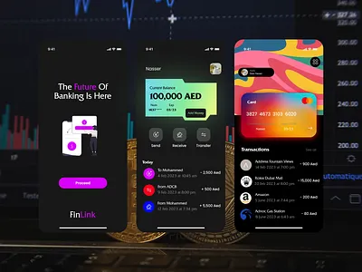 FinLink | FinTech/Banking App Design app banking blockchain crypto design dubai fintech typography ui ux