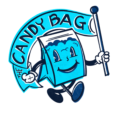 Candy Bag logo - WIP illustration logo procreate