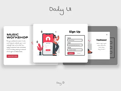 Daily UI - day 01 : Sign up page dailyui figma minimal ui uidesign