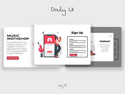 Daily UI - day 01 : Sign up page dailyui figma minimal ui uidesign