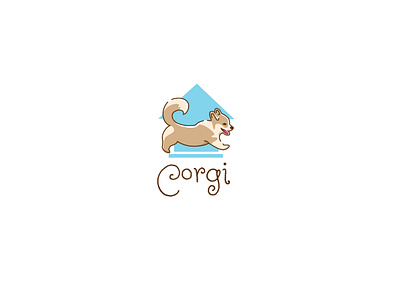 Cute corgi logo branding corgi logo design graphic design illustration illustrator logo typography vector