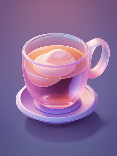 Semi-Transparent Frosted Glass Textured 3D Icon dall e