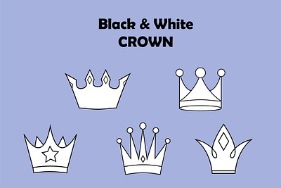 Black and White Crown black black and white crown design graphic design icon illustration vector white