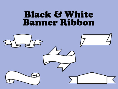Black And White Banner Ribbon banner black decoration design element graphic design icon illustration ribbon vector white