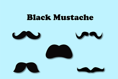 Black Mustache design element graphic design icon illustration men mustache silhouett style vector