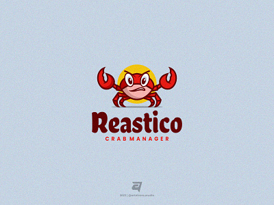 Reastico animal crab crab logo design food logo logo cartoon logo design logo mascot mascot modern
