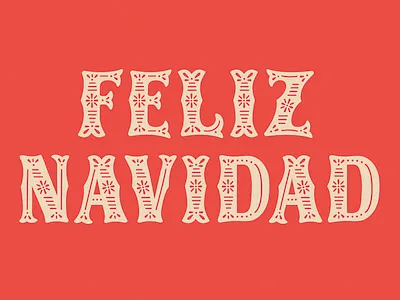 Feliz Navidad design handlettering illustration lettering type