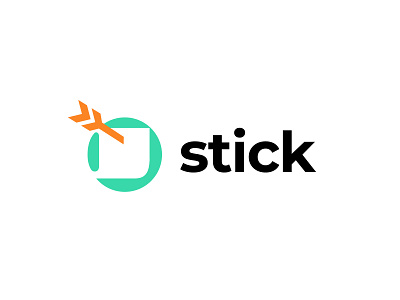Stick app arrow branding geometric logo logodesign mobile modern note office paper simple stick