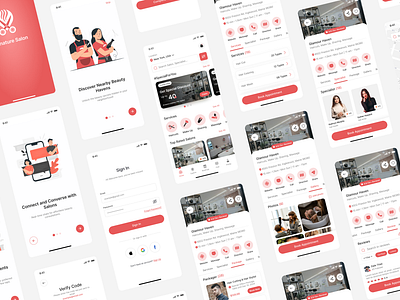 Barber and Beauty Salon Booking App | Android | IOS appointment app barber booking app beauty salon app booking booking app design figma figma designer hire me hire ui ux designer landing page landingpage mobile app photoshop salon salon booking app spa ui ux web designer