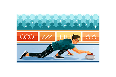 Curling Sport Illustration curling man sport winter