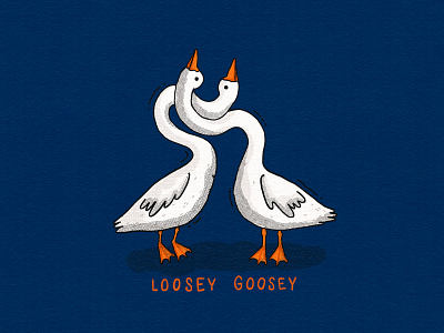Loosey Goosey apparel farm funny geese goose illustration long neck print silly