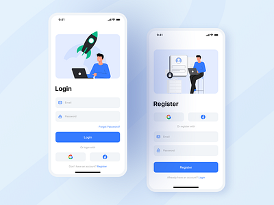 Login & Register - UI Design login register ui ui ux