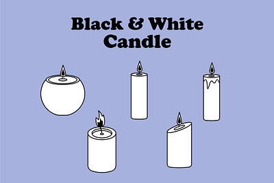 Black and White Candle adobe illustrator black candle design digital graphic design icon illustration vector white