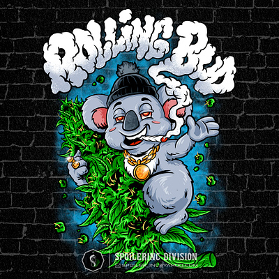 mad koala animal branding illustration joint koala marijuana smoke weed