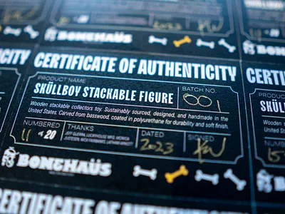 Certificate of authenticity boston branding business card card certificate dieline lettering packaging print screen print tag typography