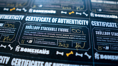 Certificate of authenticity boston branding business card card certificate dieline lettering packaging print screen print tag typography