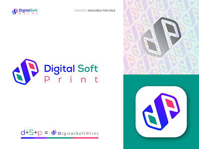 Digital Soft Print Logo Concept, Unused 3d logo a b c d e f g h i j k l m n o p apps logo branding logo graphic design icon mark minimalist logo modern logo vector
