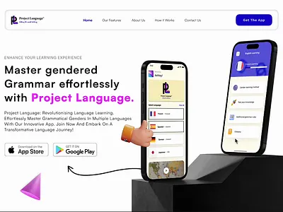 Language Learning App Landing Page UI app ui designer portfolio e learning edtech education figma landing page design language learning app learn skill mobile app online course paralexx parallax effect project language ui design ux design