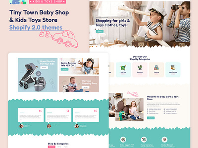 Tiny Town - Baby Shop and Kids Toys Store Shopify 2.0 Themes css3 design html5 responsive design shopify shopify theme web design