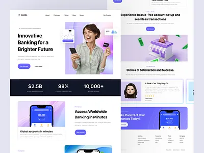 Finance SaaS Landing Page banking saas finance finance management saas fintech saas landing page saas saas landing page saas uiux saas website design web design website design