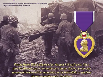 August 7th is Purple Heart Day adobe photoshop august 7 blood sacrifice branding combat design graphic design honor kia killed medal purple heart day respect sacrifice service soldiers veterans wounded