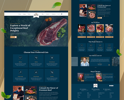 Premium Beef Selling Website beef shop design e commerce landing page shop shopify ui ui design ui kit user journey ux ux design webdesign website