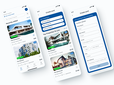 Real Estate Mobile Design agent app app design app ui buy property buyer create post design graphic design mobile app real estate rent property renter sell property seller startup trending ui ui design ux