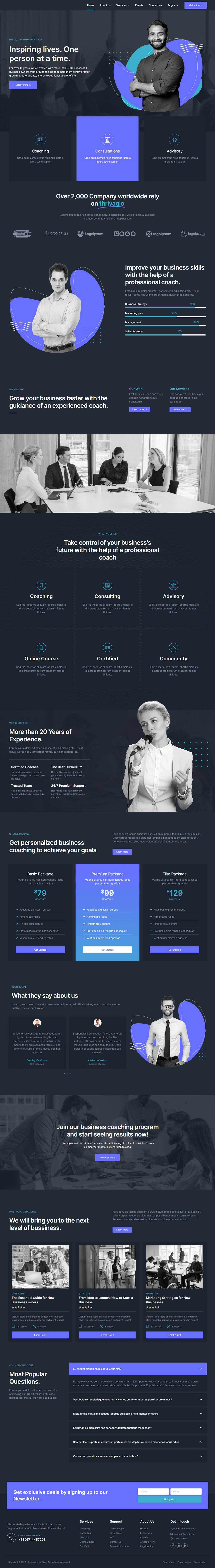 Business Coach WordPress Website design elementor html landign page web design website wordpress