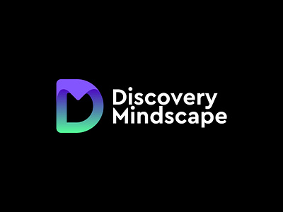 Discovery Mindscape - D, M, Letter 3d app icon brand identity branding creative d letter gradient graphic design lettering logo logo design logomaker m letter modern tech techlogo