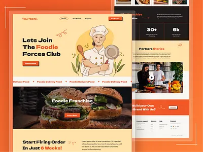 Food Franchise Store Website animation app burger chef delivery design food foodie franchise healthy meat mobile app pizza recipe ui ux vegan web design web header wellness