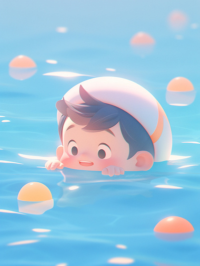 Happy Swimming animation dall e