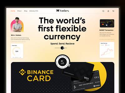 Fintech Landing Page Design banking banking management branding card design finance fintech graphic design homepage landing ui uiux ux web website