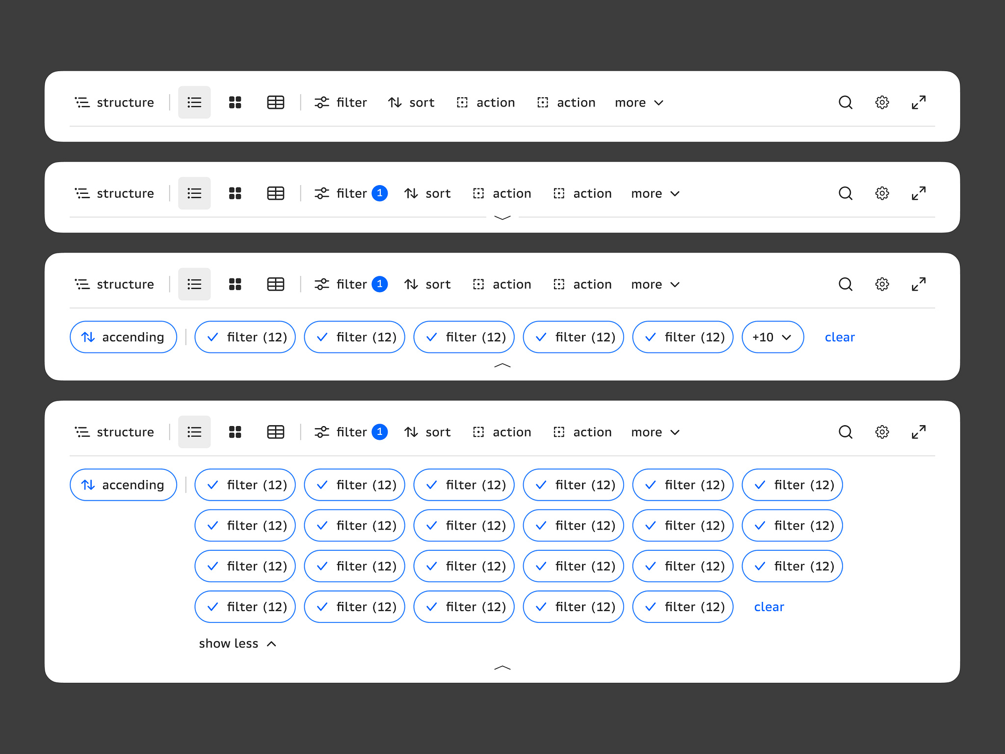 Data Table Filter and Sorting by Andrew Antoshkin on Dribbble