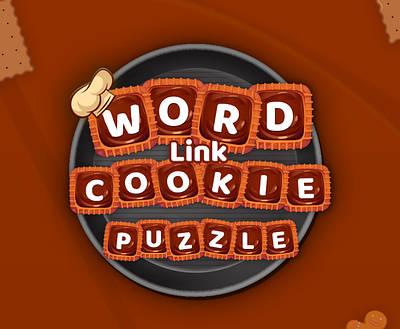 Word Link Cookie Puzzle Game 2d 2d game art 2d game design 3d animation branding design game game art graphic design illustration logo motion graphics puzzle typography ui ux vector word connect word puzzle game