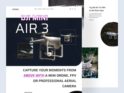 Drone Product Landing Page design drone landing page minimal product ui uidesign website