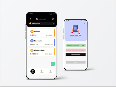 Wallet protection app application binance coin bitcoin blockchain coin crypto smart will cryptocurrency decentralized exchange design ethereum exchange forget private key heir mobile private key public key smart contract ui wallet will