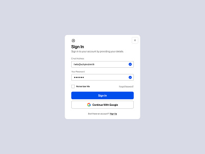 Sign In - Modal app component design components create account design design system figma icon iconography landing page minimalist modal modal design modern ui page sign in sign up ui ui design