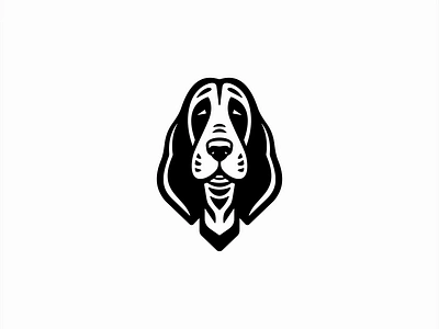 Basset Hound Logo animal basset branding canine design dog emblem geometric hound icon identity illustration k9 logo mark pet puppy symbol vector vet