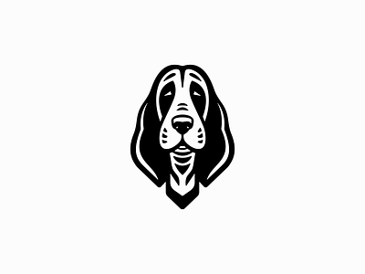 Basset Hound Logo animal basset branding canine design dog emblem geometric hound icon identity illustration k9 logo mark pet puppy symbol vector vet