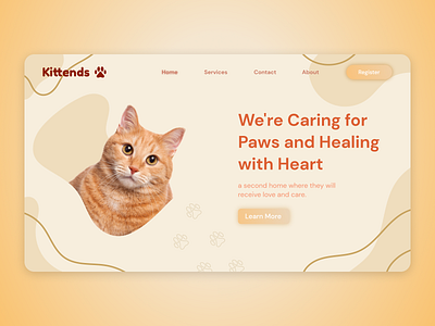 Cat Healthcare Website Landing Page Concept design graphic design ui vector web