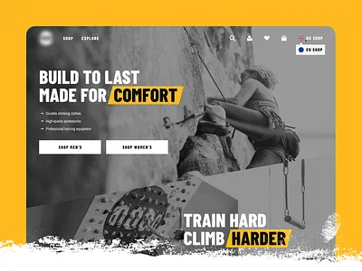 Climbing Products Online Store Design branding climbing design desktop ecommerce landing page minimal mobile online store responsive design ui ux web website