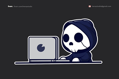 Sticker Grim Reaper Cartoon Work artist