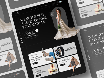 Fashion E-commerce Web Design accessories clothes cosmetics ecommerce fashion fashion store footwear landing page marketplace minimal look offers online shop store style uiux user interface web design web layout web page website design