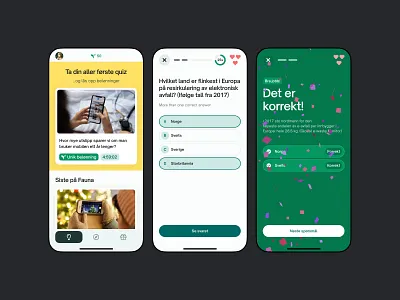 Fauna — The app that rewards you for being sustainable pt.8 app correct countdown hearts hint lives mobile multi option points progress question quiz quizzes select streak success team timer tip