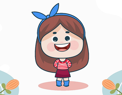 Animate cute girl cartoon character or picture gifloop girlanimation