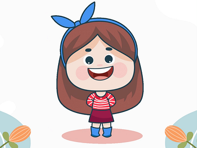 Animate cute girl cartoon character or picture gifloop girlanimation